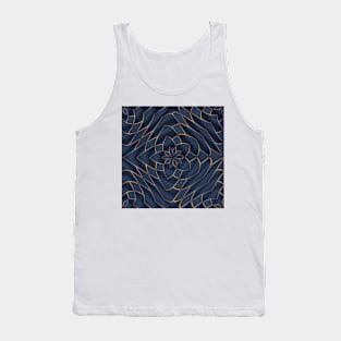 Golden pattern on blue background filling the frame. Tank Top